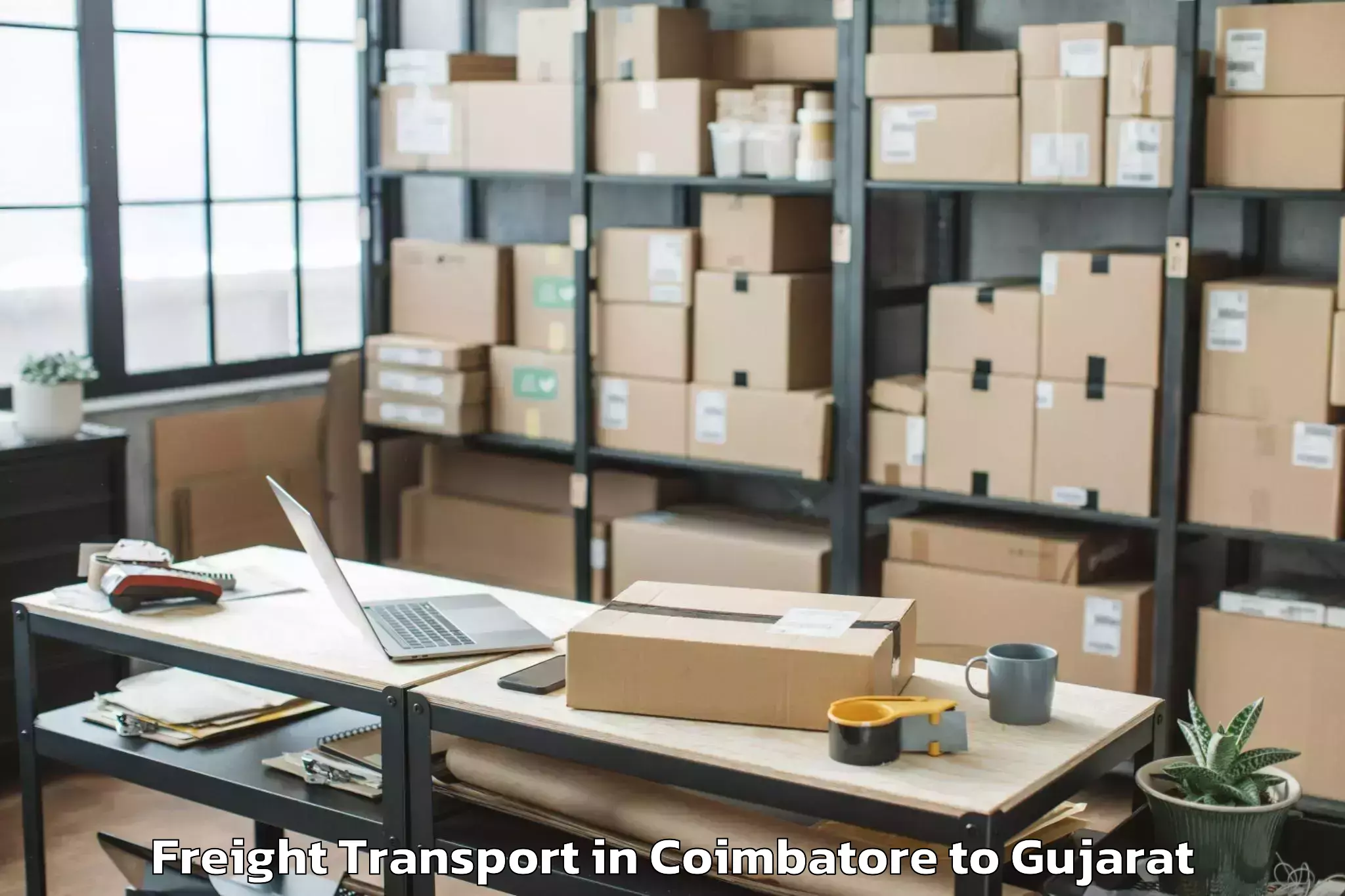 Coimbatore to Khambhaliya Freight Transport Booking